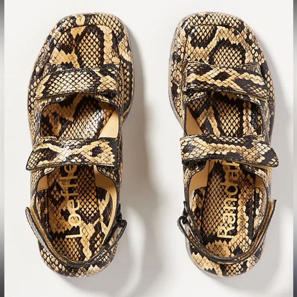 Excellent used- Loeffler Randall Blaise Snake Embossed platform sandal- size 7!